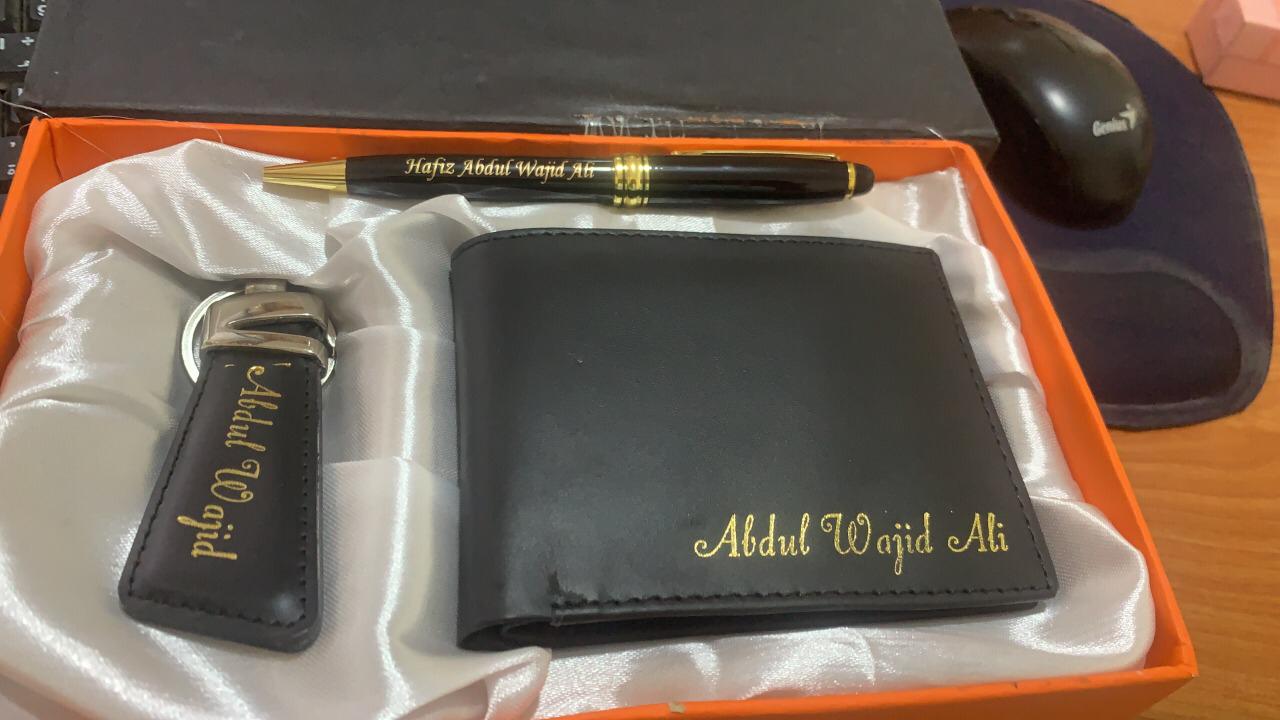 Customize Leather Wallet Set