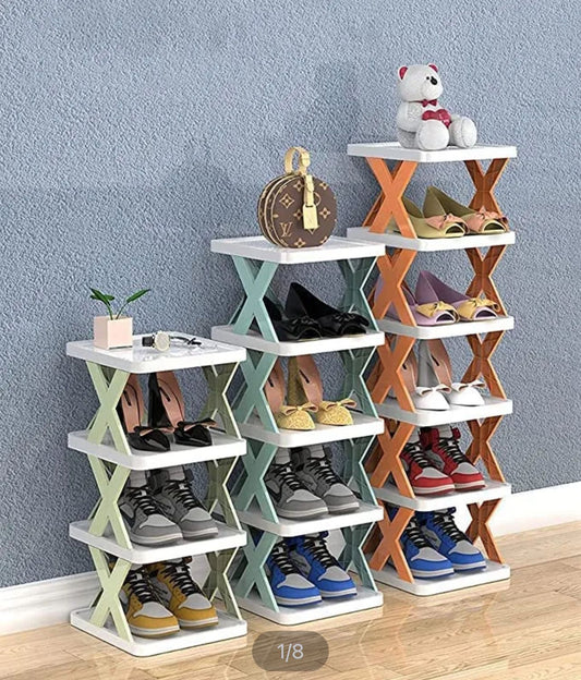 4 & 5 Layer High Quality Foldable X Shape Plastic Shoe Rack