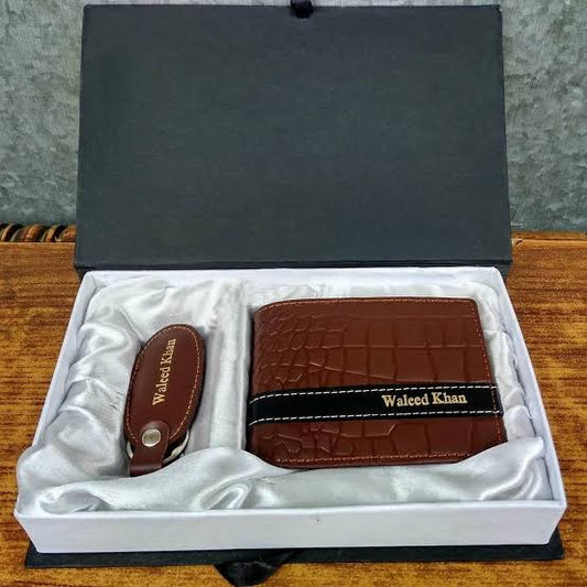 Customize Leather Wallet Set