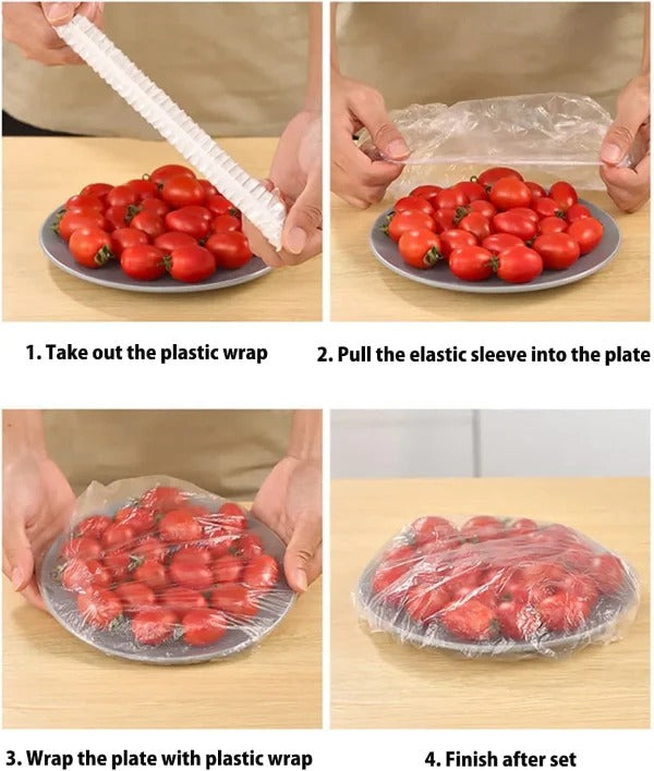 100pcs Disposable Food Cover Plastic Shopper Bags