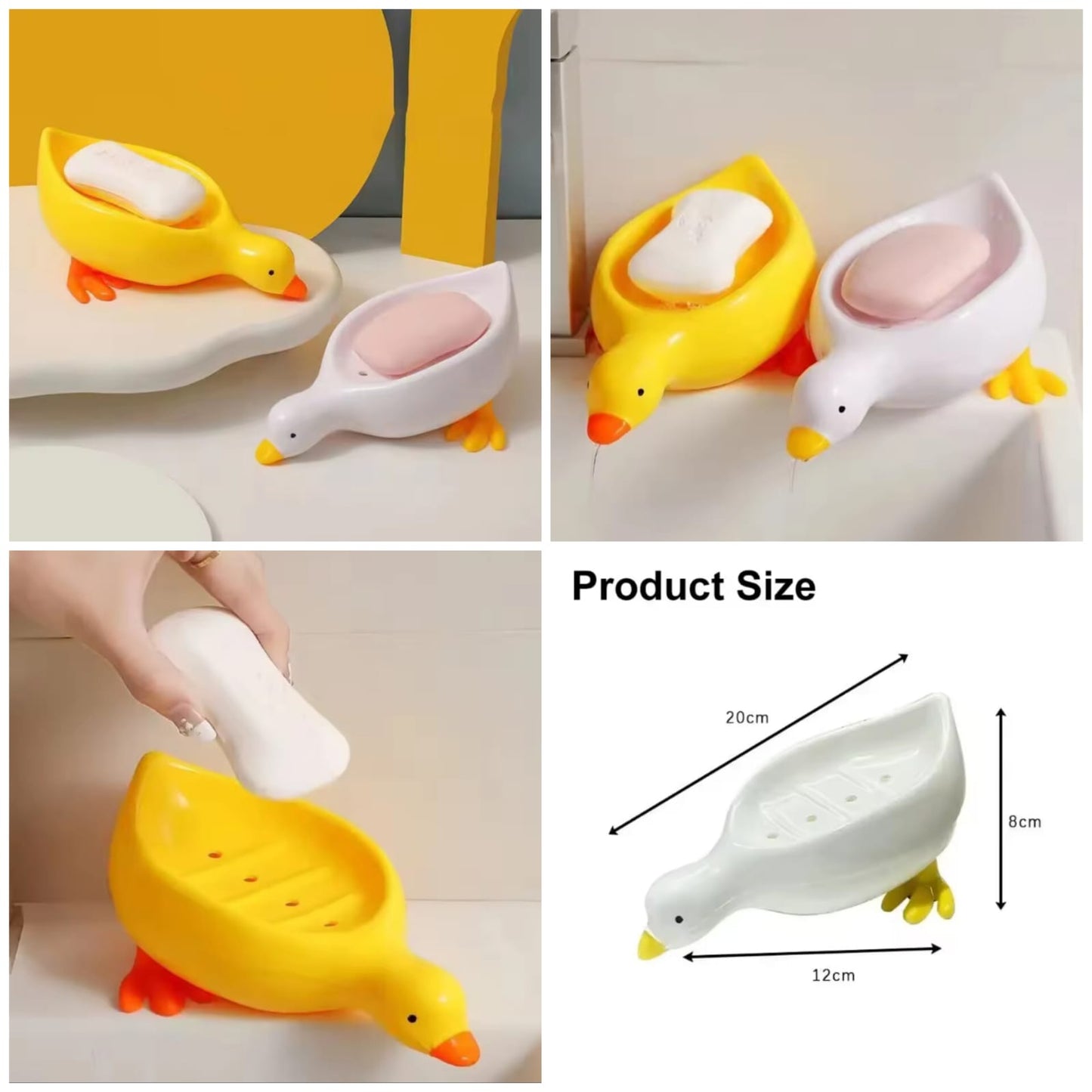 Quack-tastic Duck Shaped Self-Draining Soap Holder