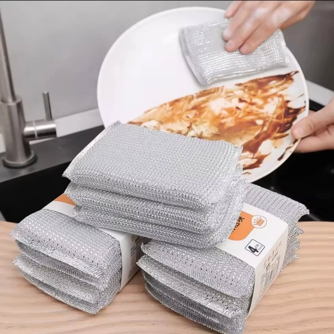 Pack of 4 New Silver Sponge – Safe for All Appliances