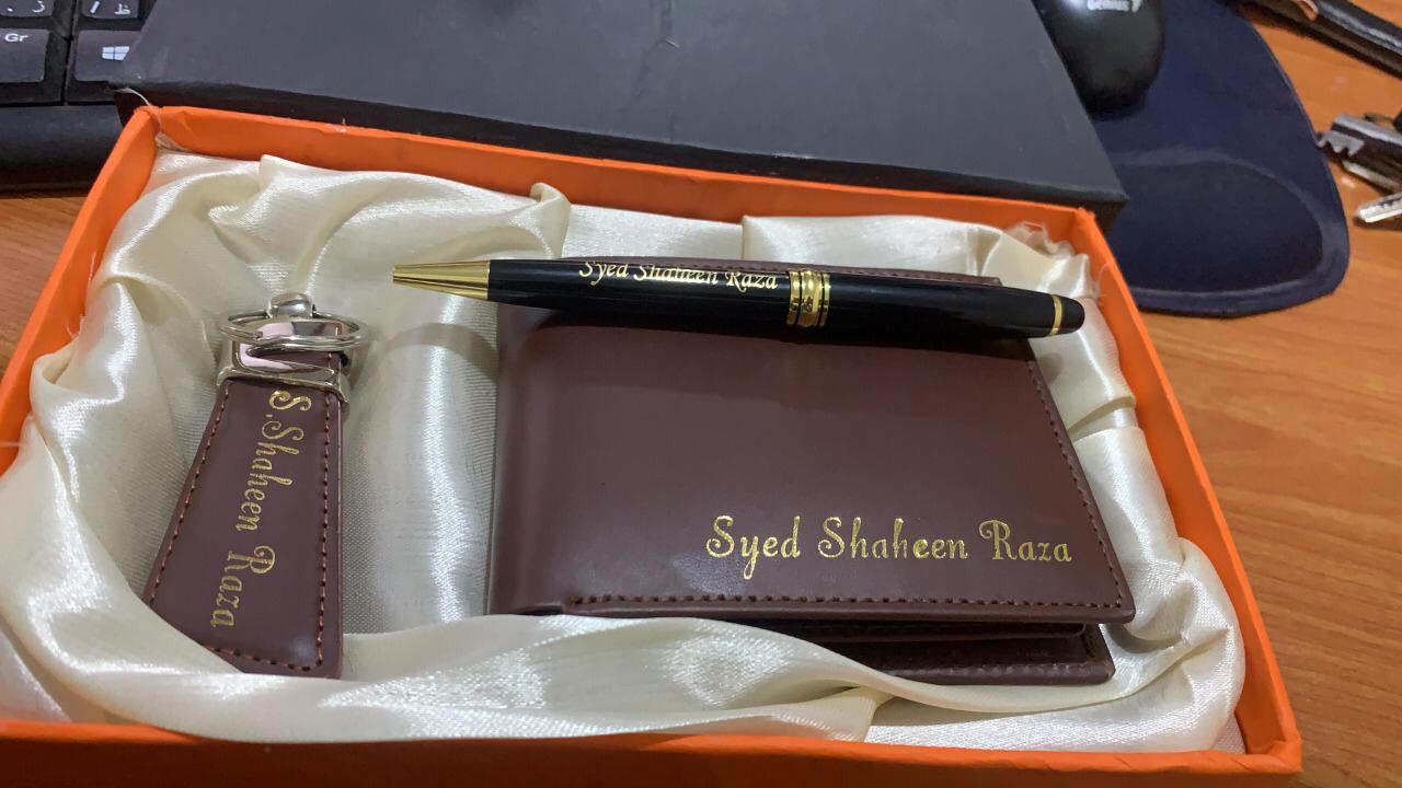 Customize Leather Wallet Set