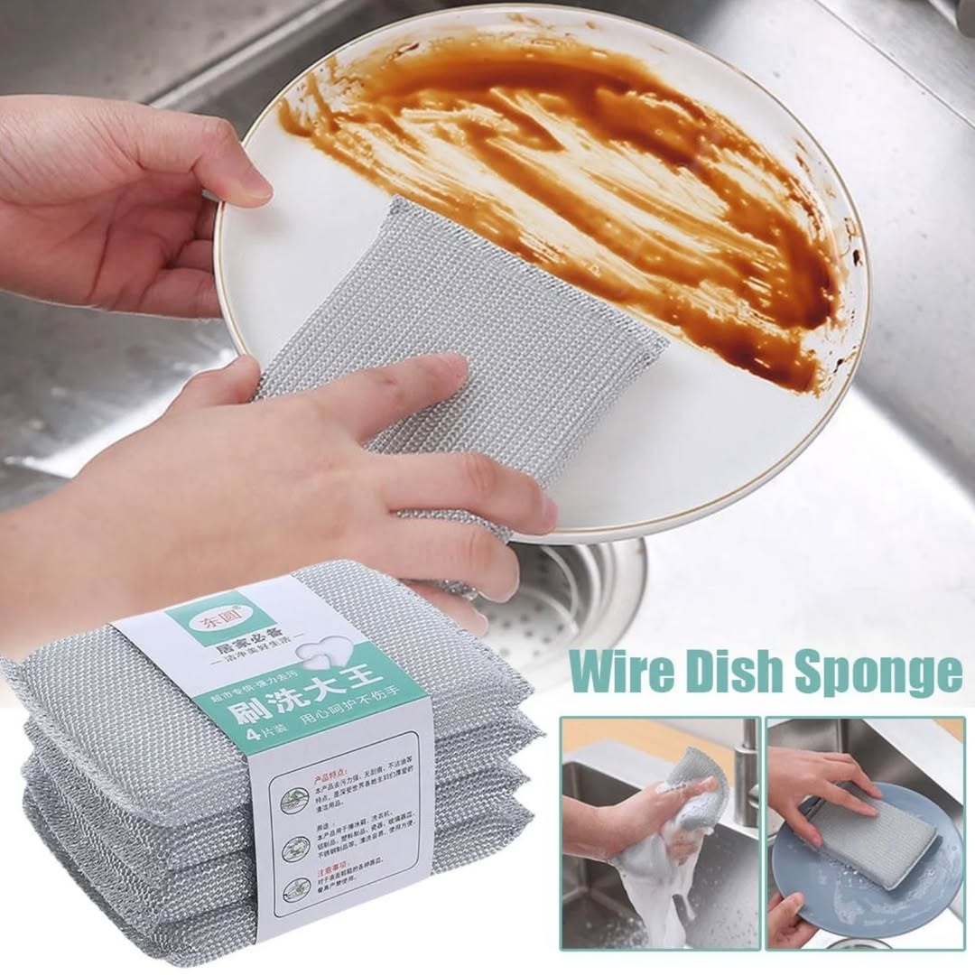 Pack of 4 New Silver Sponge – Safe for All Appliances