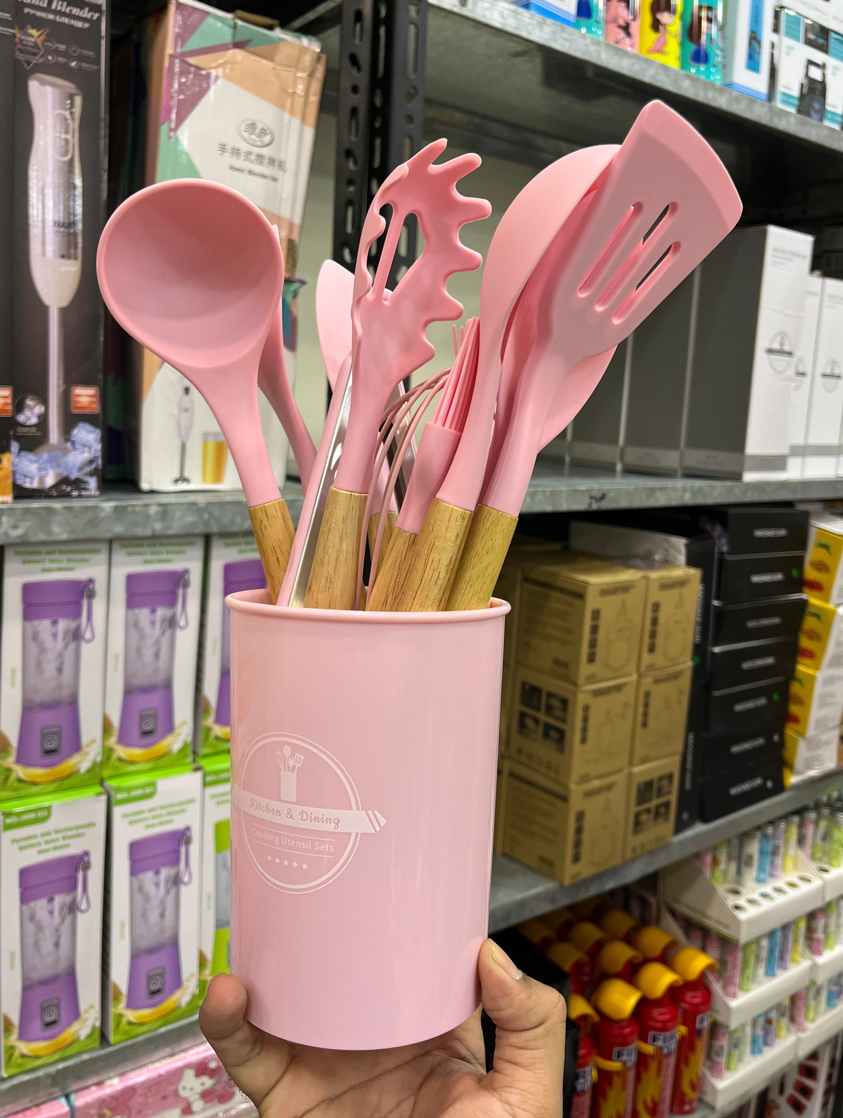 12pcs Silicon Kitchen Utensils Set with box .
