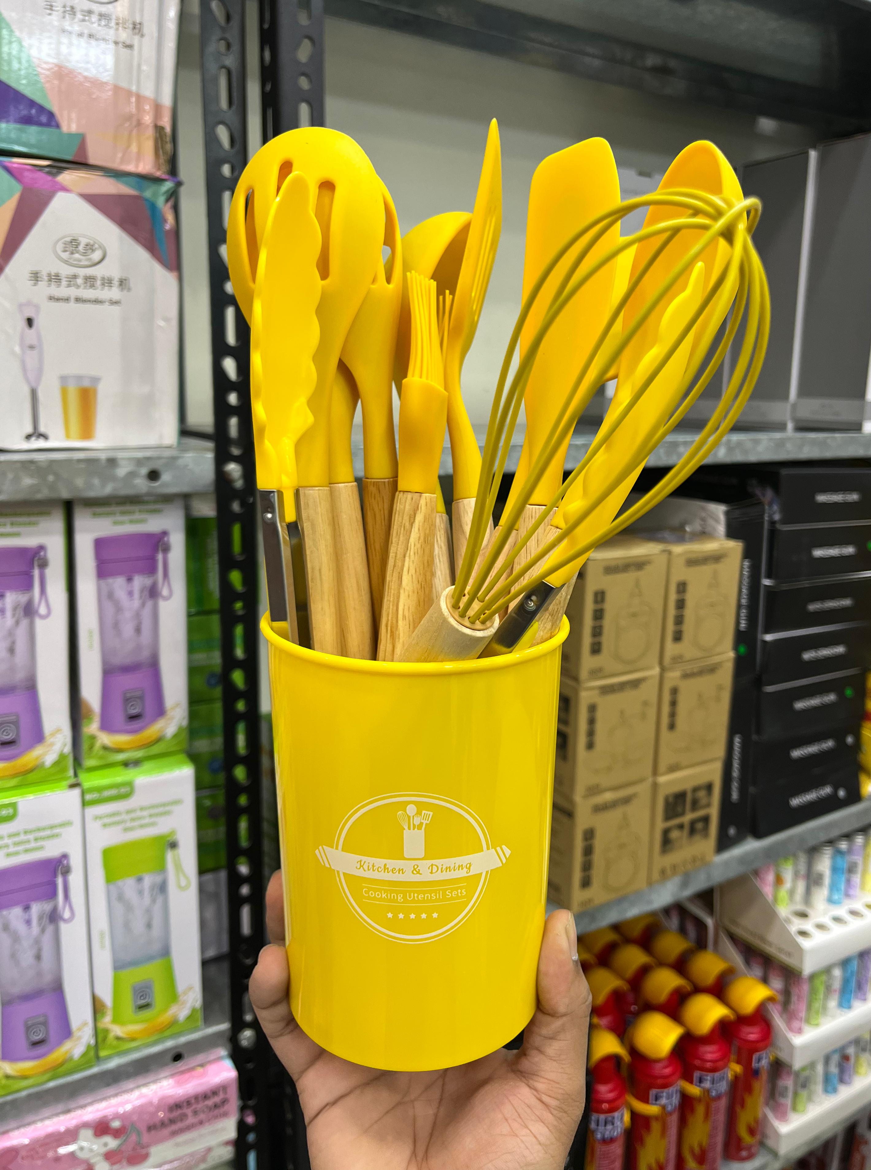 12pcs Silicon Kitchen Utensils Set with box .
