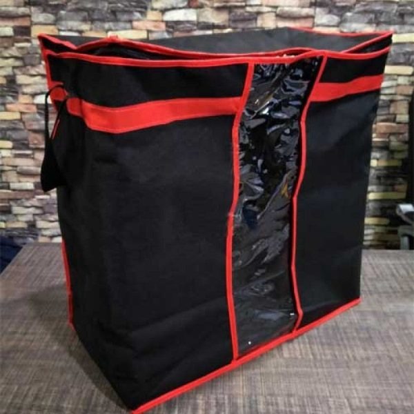 Black Storage Blanket Bag Organizer Folding Bag Organizer, Cloth Storage Boxes For Wardrobe. (Good Quality) - pack of 3