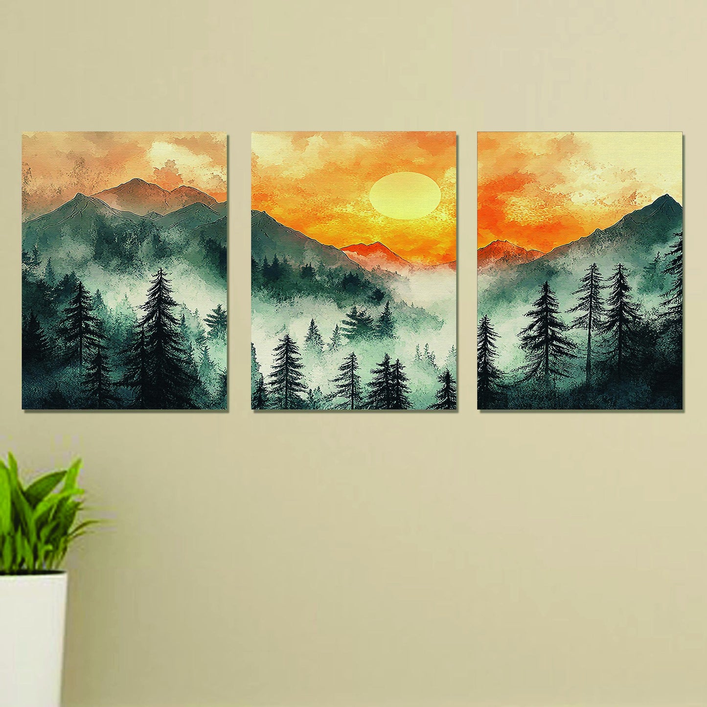Set Of 3 Wall Art Wooden Photo Tile Frames For Wall Decor