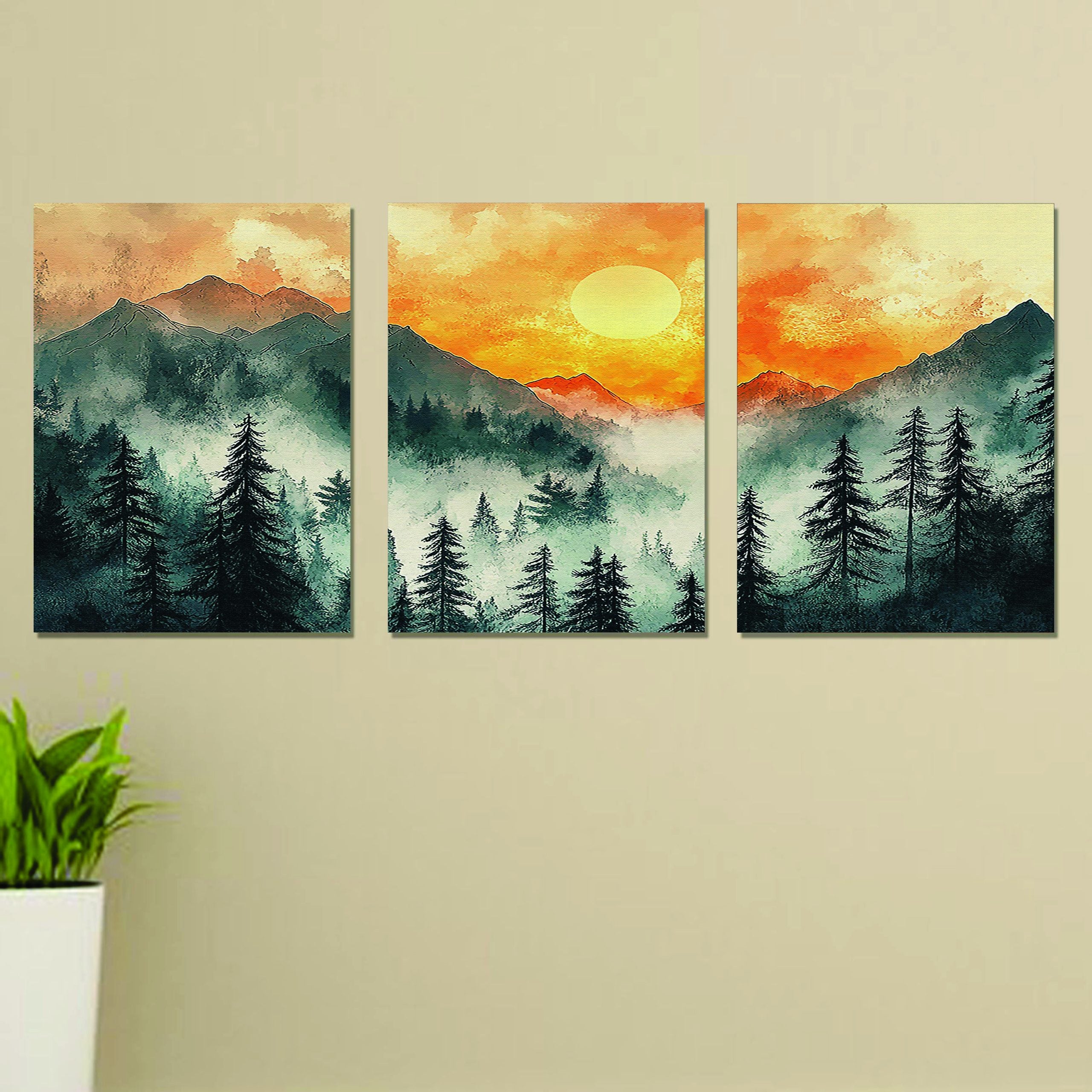 Set Of 3 Wall Art Wooden Photo Tile Frames For Wall Decor